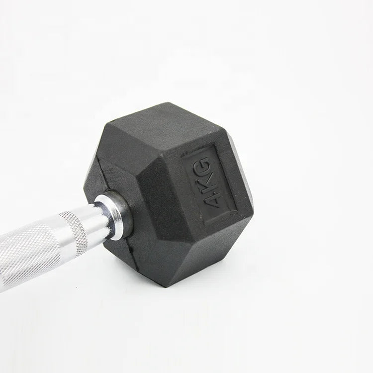High Quality Gym Hex Dumbbells Rubber Encased Solid Weights Sets Rubber Hexagon Dumbbells Set