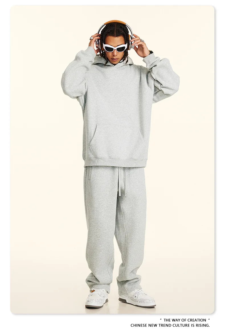 FLN 2025 Custom Men's Oversized Track Suit High Quality Sporty Hoodie and Sweatpants for Winter