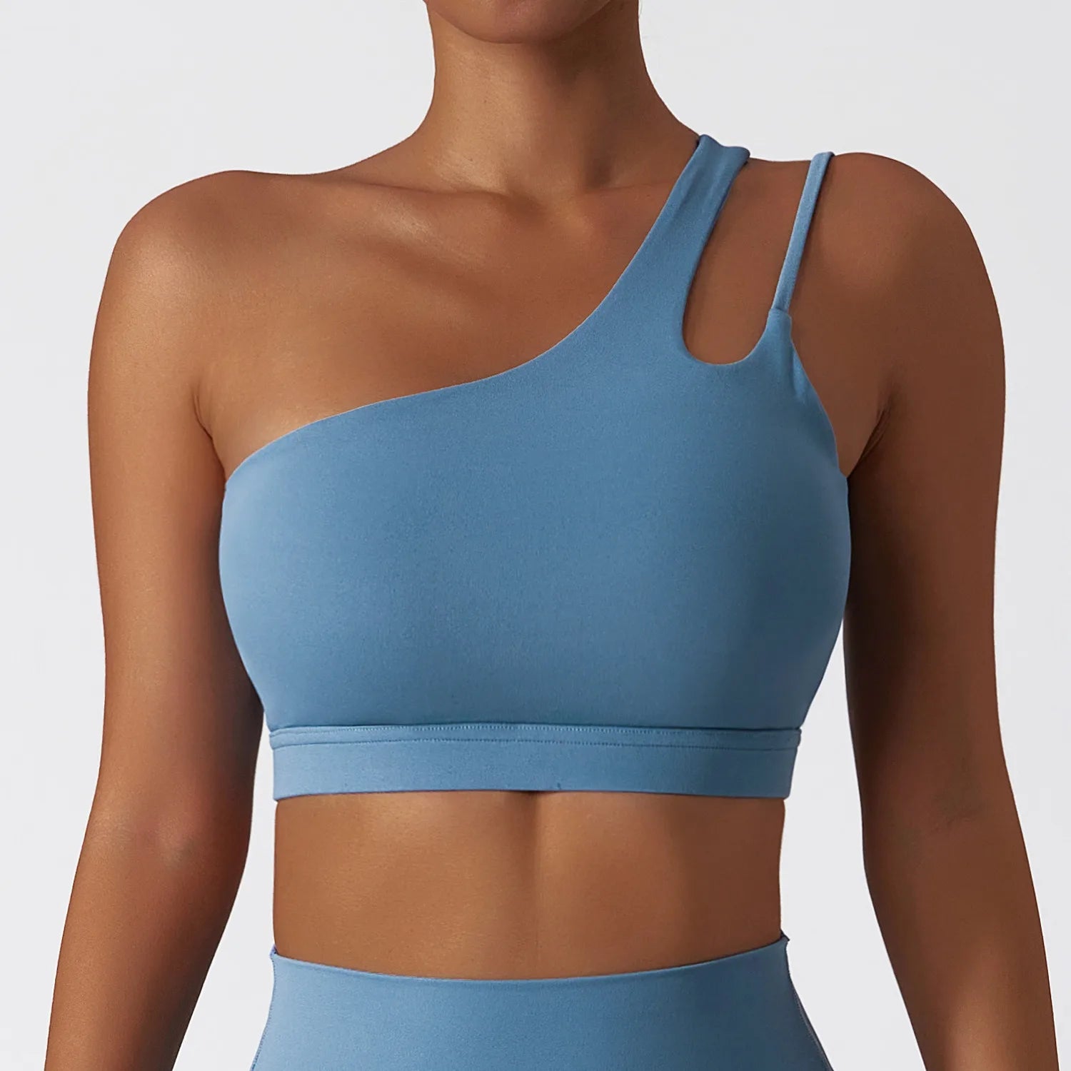 Custom logo Hot Sale 2 Piece Gym One Shoulder Sports Bra Shorts Leggings Yoga Pants Set Yoga Sets Fitness Women