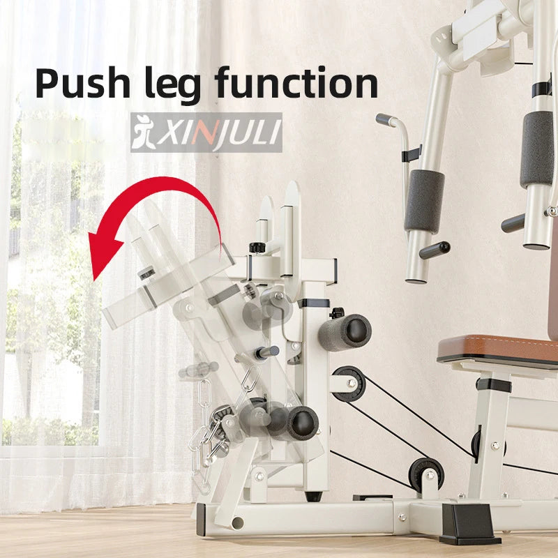All-In-One Home Gym Equipment Full Training Workout Station with Weight Stack Pulley System Multi-Function Exercise Gear