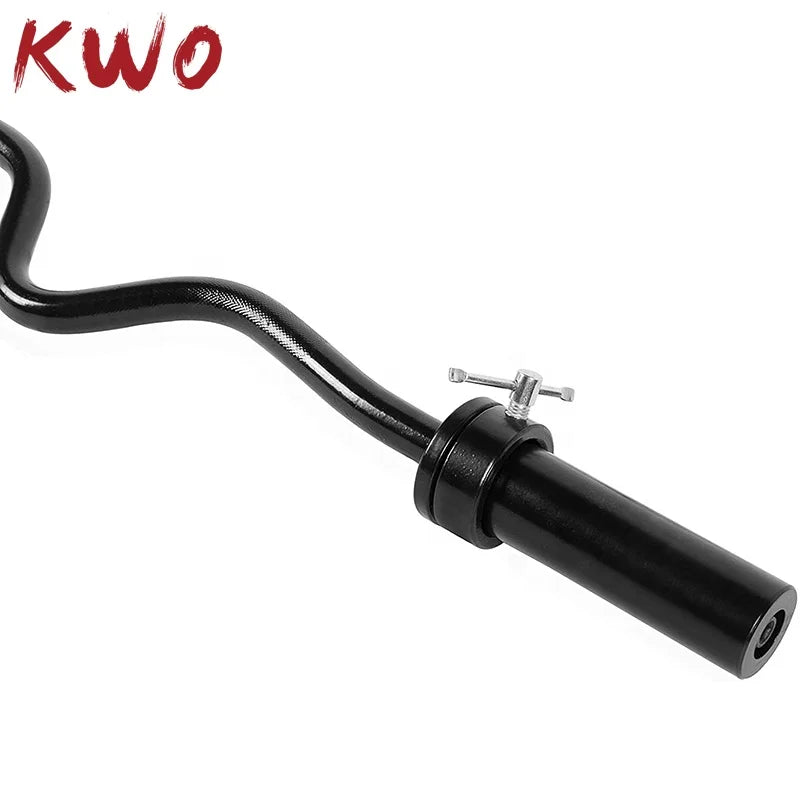 KWO Free Weights Gym Equipment Powerlifting Pull-up Super Curved Lifting Fitness Ez Curl Barbell Bar Steel Unisex Universal