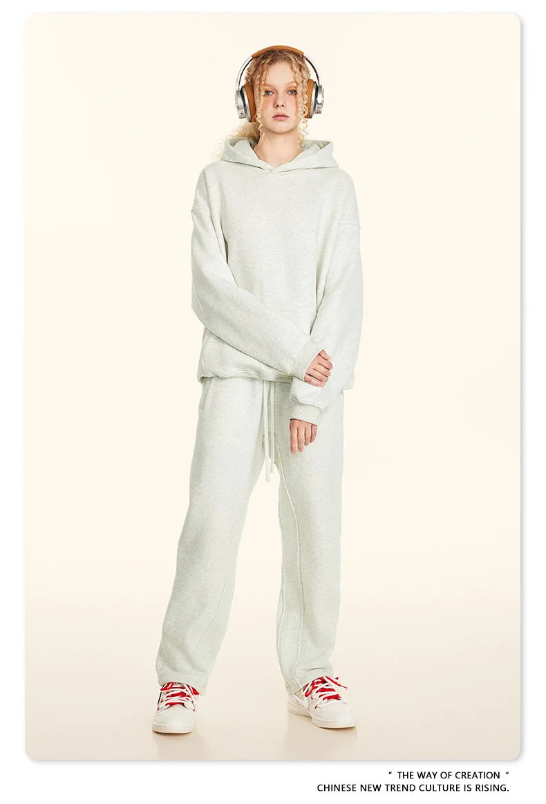 FLN 2025 Custom Men's Oversized Track Suit High Quality Sporty Hoodie and Sweatpants for Winter