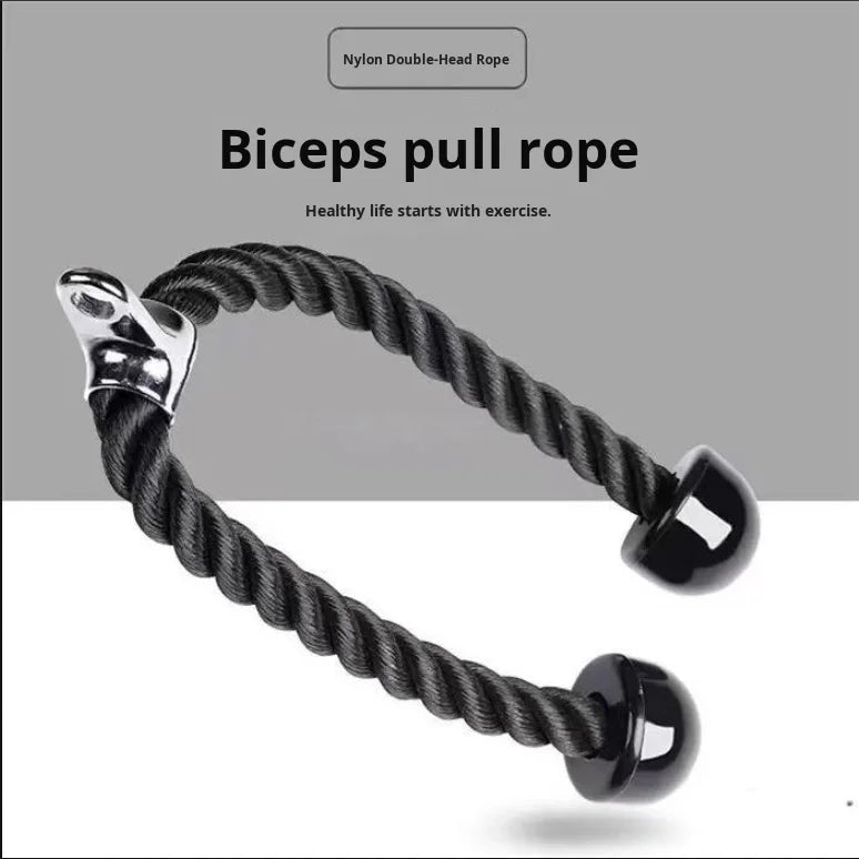 Double-Ended Polyester Fitness Rope with Grip for Triceps Trainer Gantry Press Exercise-Unisex Gym Equipment Accessory