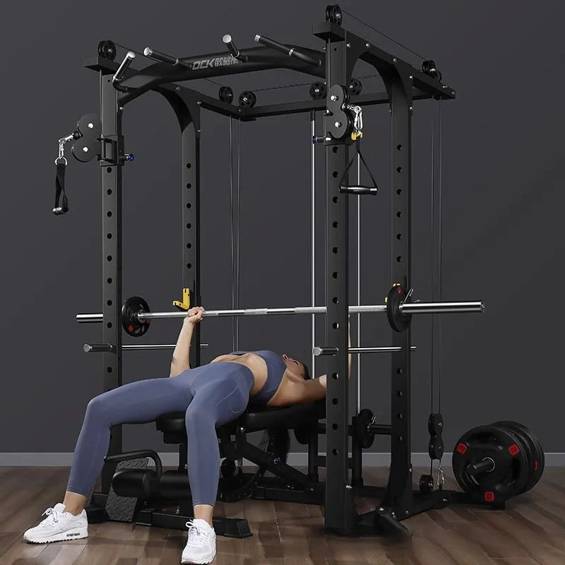 Professional Home Gym Equipment Squat Rack Exercise Cable Workout Machine Fitness Power Cage Multifunction Smith Machine