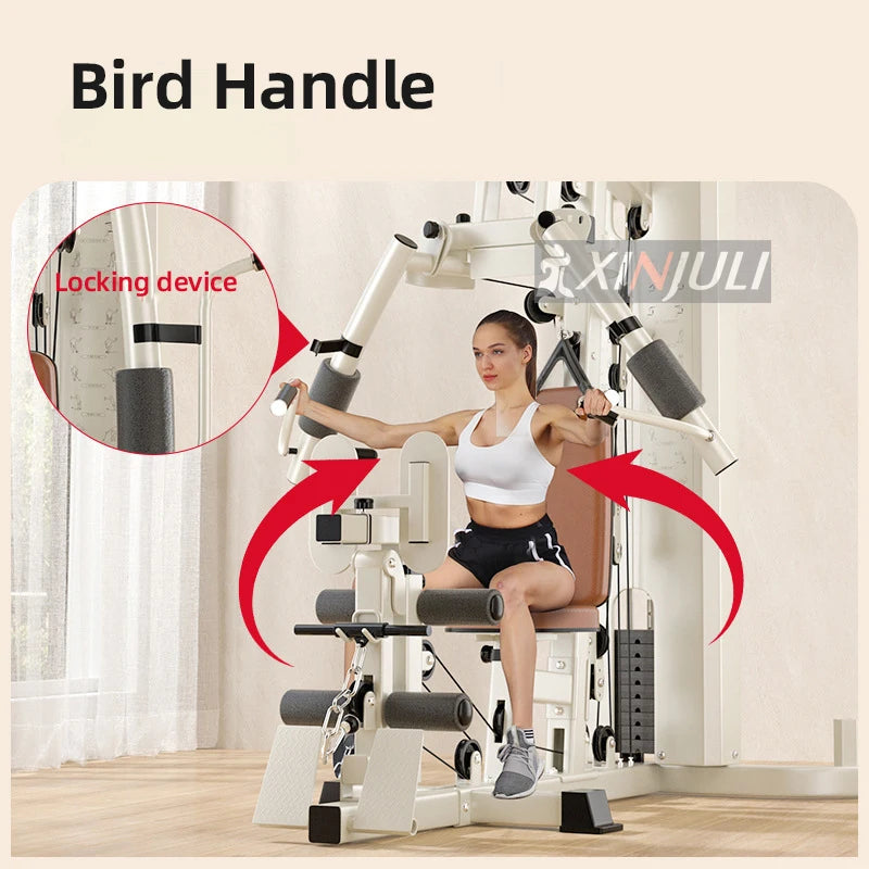 All-In-One Home Gym Equipment Full Training Workout Station with Weight Stack Pulley System Multi-Function Exercise Gear