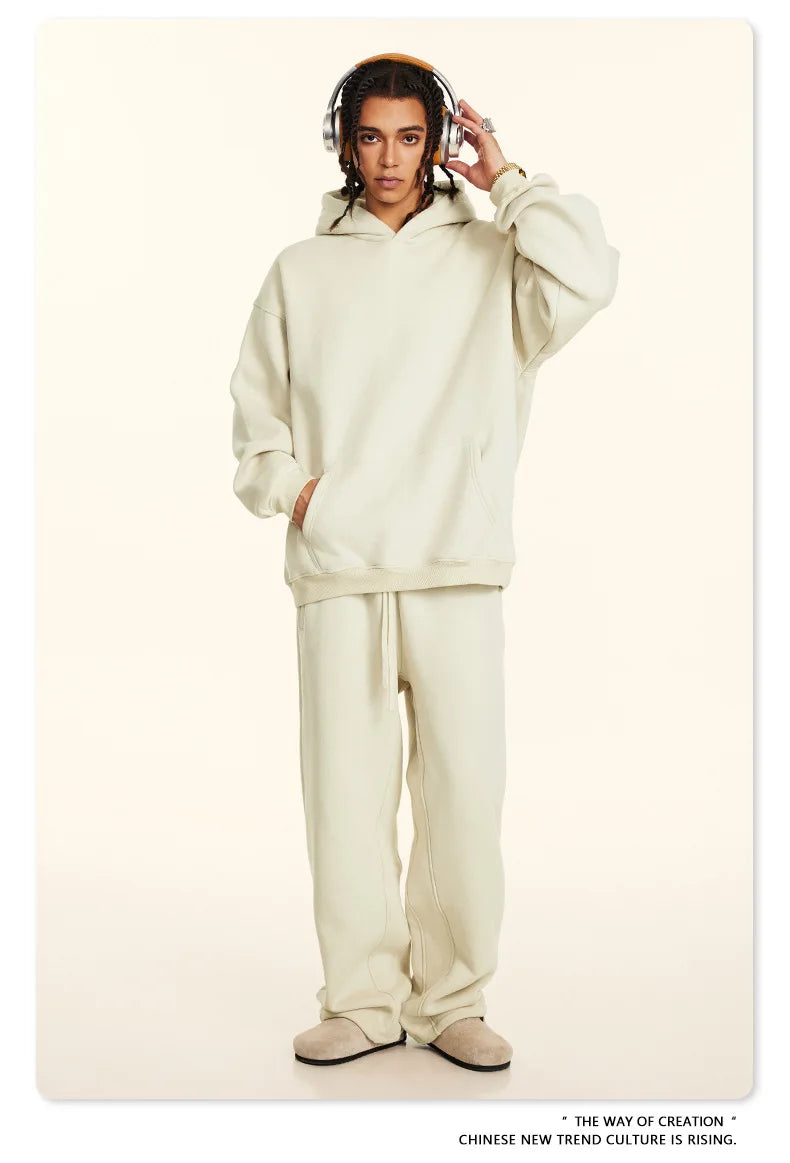 FLN 2025 Custom Men's Oversized Track Suit High Quality Sporty Hoodie and Sweatpants for Winter
