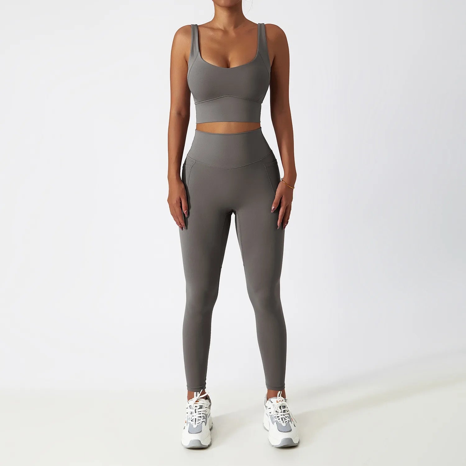 Custom logo Hot Sale 2 Piece Gym One Shoulder Sports Bra Shorts Leggings Yoga Pants Set Yoga Sets Fitness Women