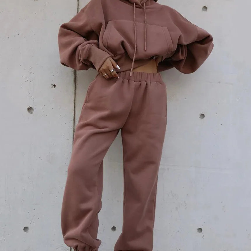 Casual Sports Gym Wear Hoodie Sweatshirt Sweat Pant Two Pieces Jogging Suits Sets Custom Women Tracksuit Sweatsuit Set