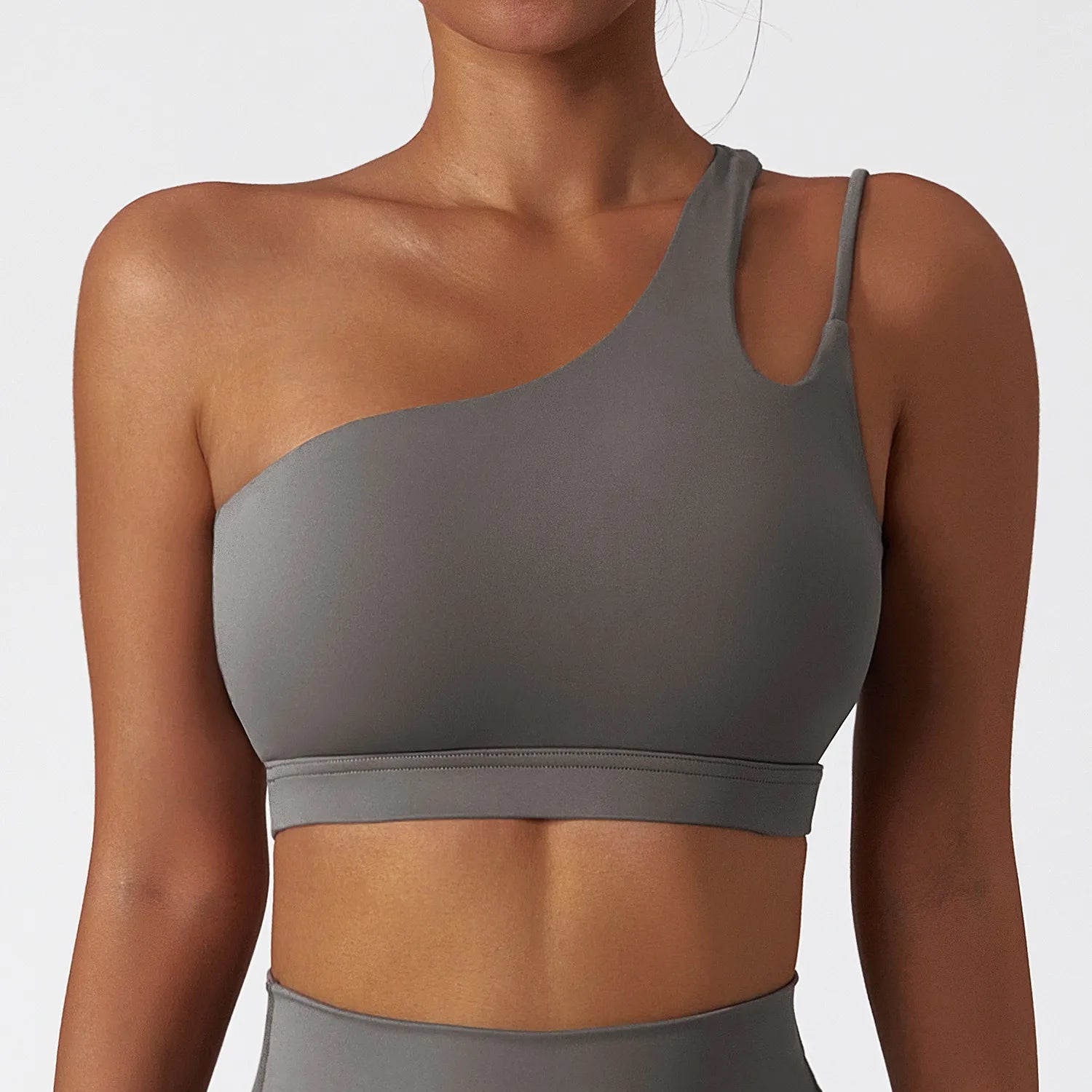 Custom logo Hot Sale 2 Piece Gym One Shoulder Sports Bra Shorts Leggings Yoga Pants Set Yoga Sets Fitness Women