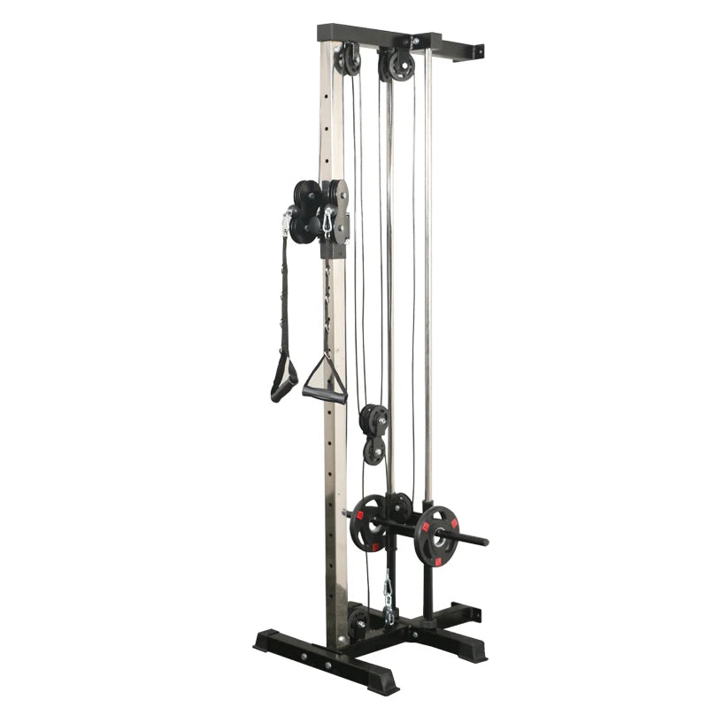 Multi-Function Home Gym Machine Wall-Mounted Cable Crossover Pulley for Lat Pull Down Row Essential Fitness Station
