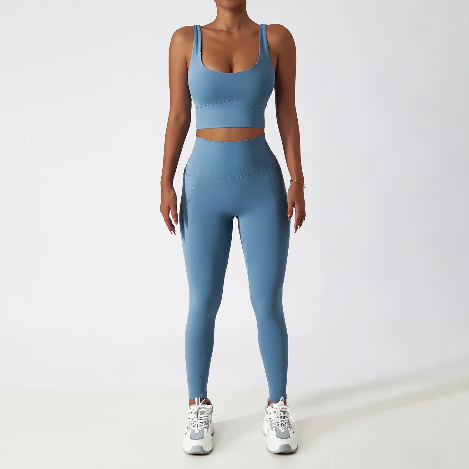 Custom logo Hot Sale 2 Piece Gym One Shoulder Sports Bra Shorts Leggings Yoga Pants Set Yoga Sets Fitness Women