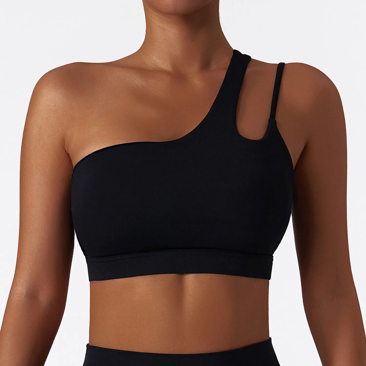 Custom logo Hot Sale 2 Piece Gym One Shoulder Sports Bra Shorts Leggings Yoga Pants Set Yoga Sets Fitness Women