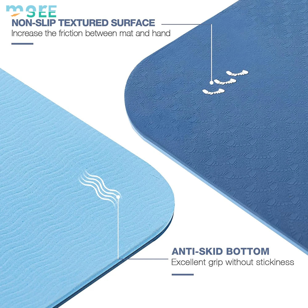 SeeMore Brand Women and Men Home Workout Non slip Yoga Mats with Strap Thick Yoga Mats