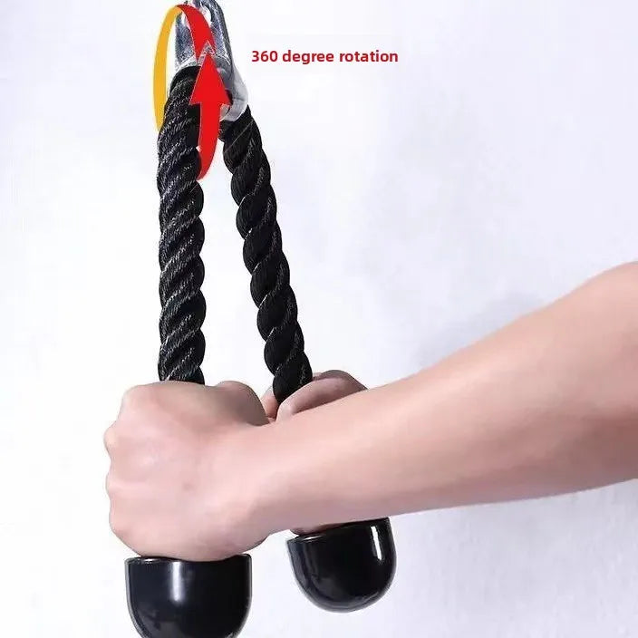 Double-Ended Polyester Fitness Rope with Grip for Triceps Trainer Gantry Press Exercise-Unisex Gym Equipment Accessory