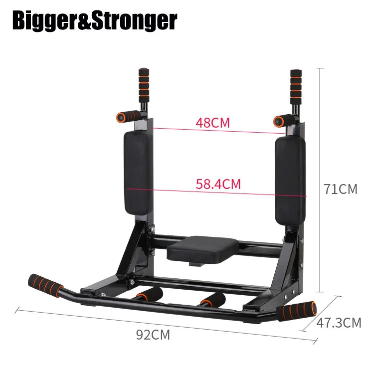 CR8622-1 Power Tower Gym Equipment Wall Mounted Dip Stands Bar Station 100pcs Home Indoor Workout 77*47*10.5cm Size Made Steel