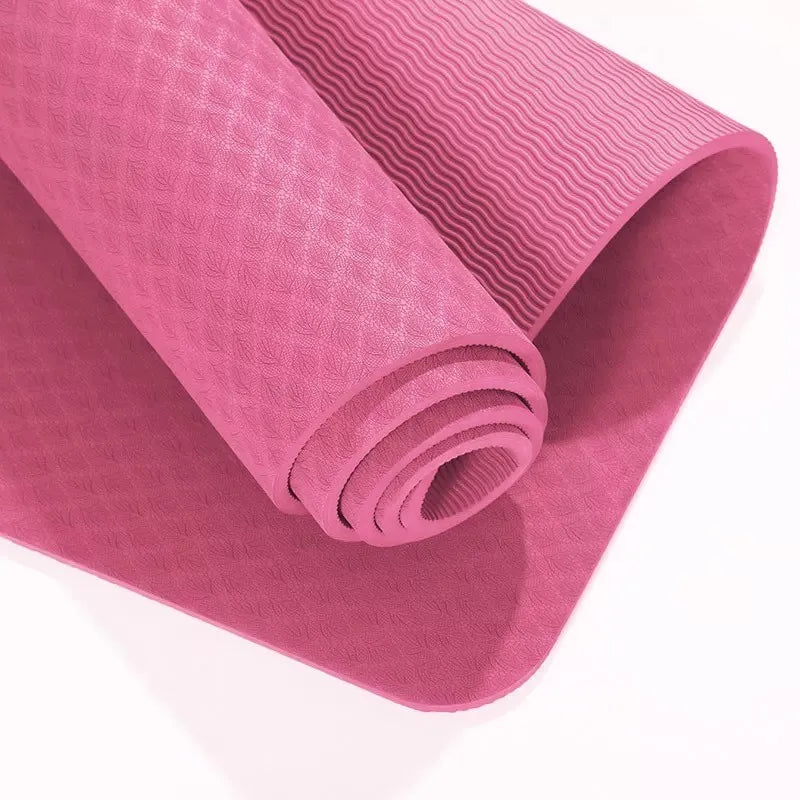 TPE Yoga Mats Custom Printed Eco Friendly New Pink Purple Black Green Waterproof Blue Body OEM Customized Logo Packing Opp