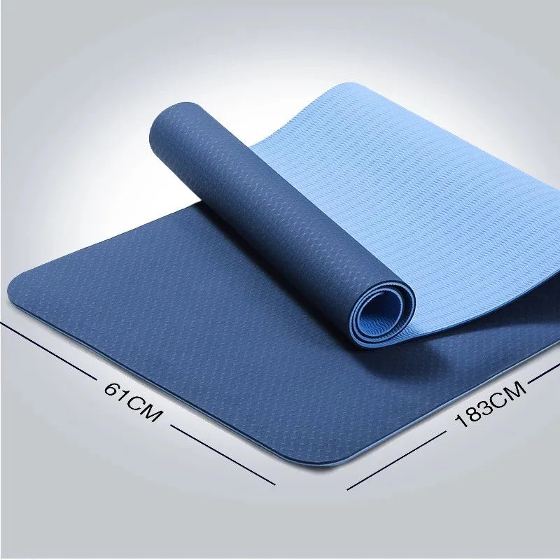 TPE Yoga Mats Custom Printed Eco Friendly New Pink Purple Black Green Waterproof Blue Body OEM Customized Logo Packing Opp