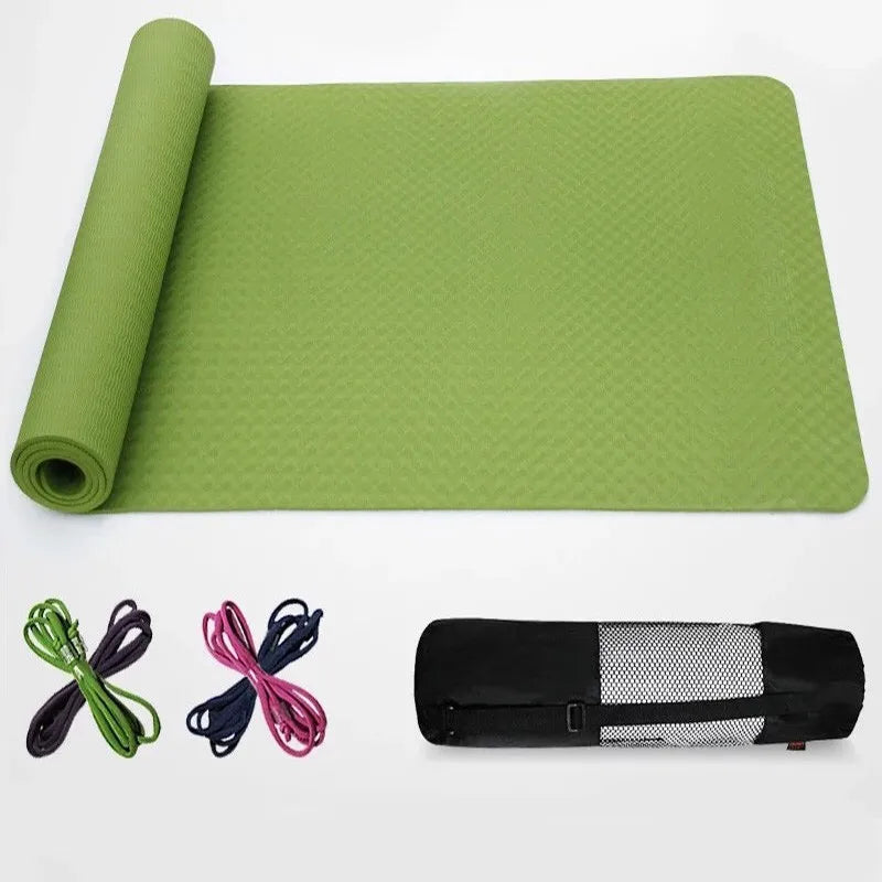 TPE Yoga Mats Custom Printed Eco Friendly New Pink Purple Black Green Waterproof Blue Body OEM Customized Logo Packing Opp