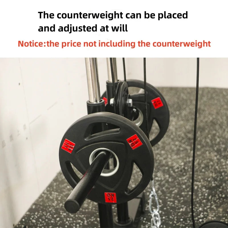 Multi-Function Home Gym Machine Wall-Mounted Cable Crossover Pulley for Lat Pull Down Row Essential Fitness Station