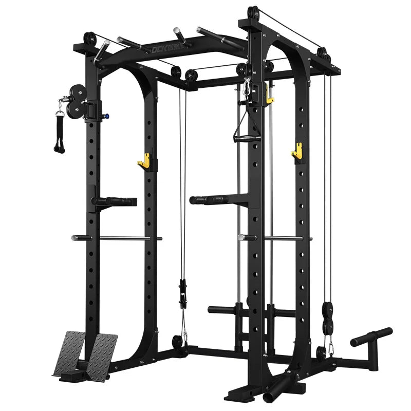 Professional Home Gym Equipment Squat Rack Exercise Cable Workout Machine Fitness Power Cage Multifunction Smith Machine