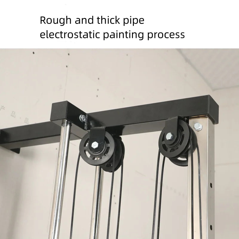 Multi-Function Home Gym Machine Wall-Mounted Cable Crossover Pulley for Lat Pull Down Row Essential Fitness Station