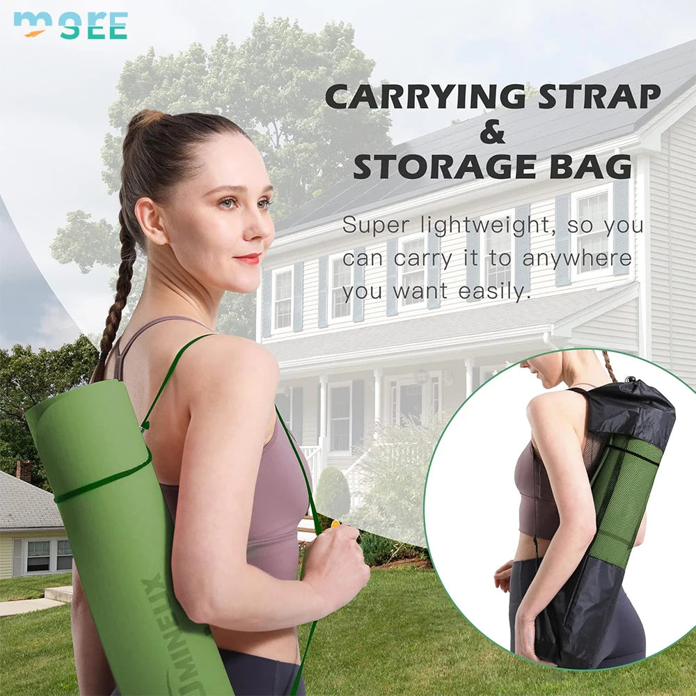 SeeMore Brand Women and Men Home Workout Non slip Yoga Mats with Strap Thick Yoga Mats