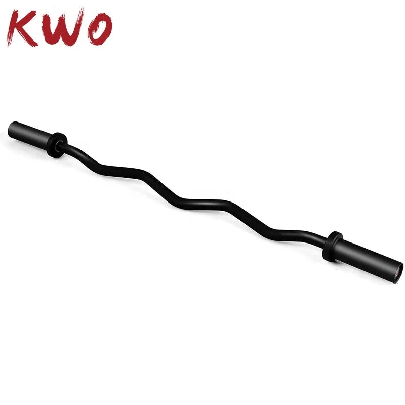 KWO Free Weights Gym Equipment Powerlifting Pull-up Super Curved Lifting Fitness Ez Curl Barbell Bar Steel Unisex Universal
