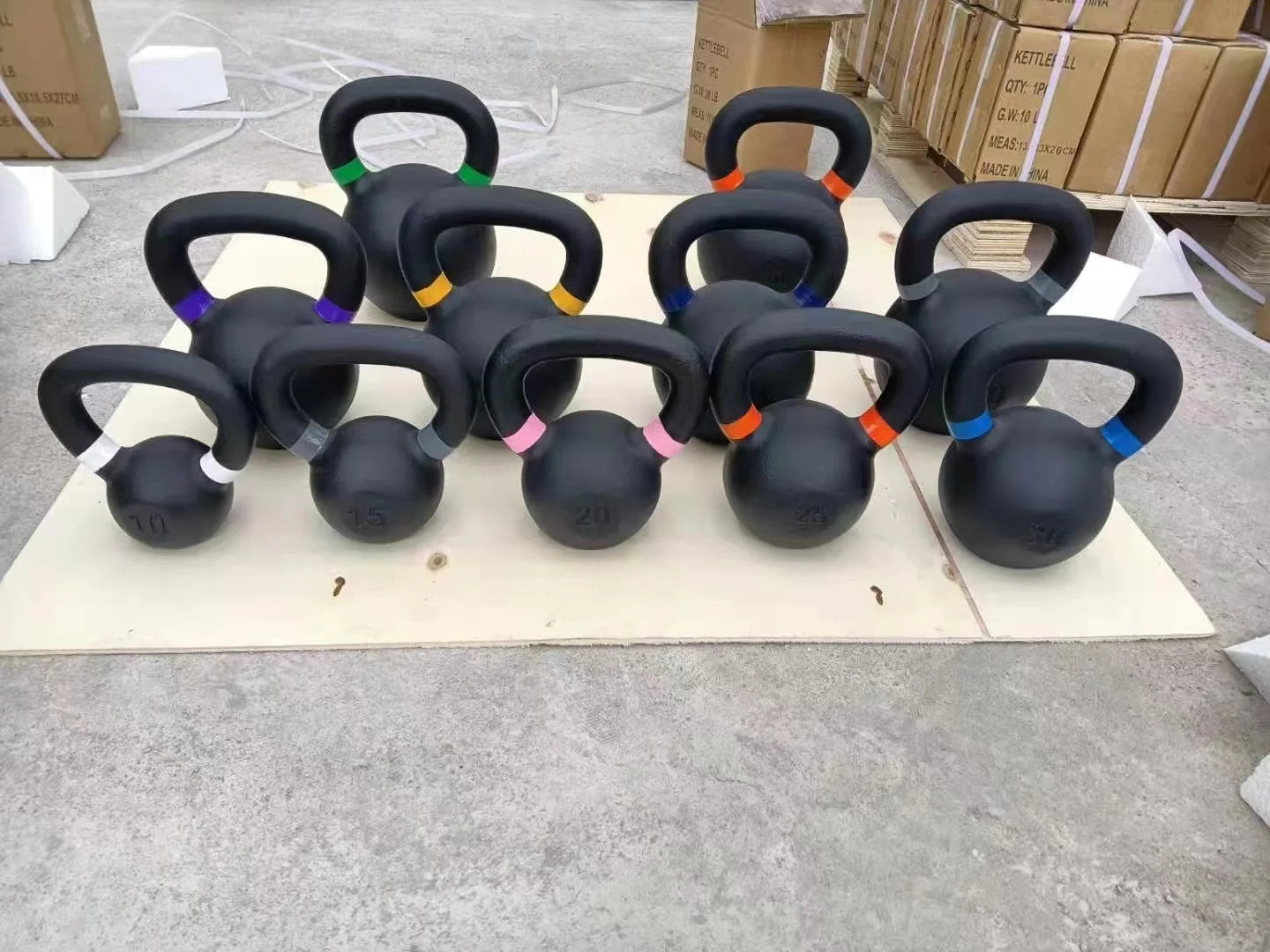 35LB Single  Kettlebell Weights Cast Iron/Kettlebells Powder Coated - Strength Training Home Gym  Full-body Exercises