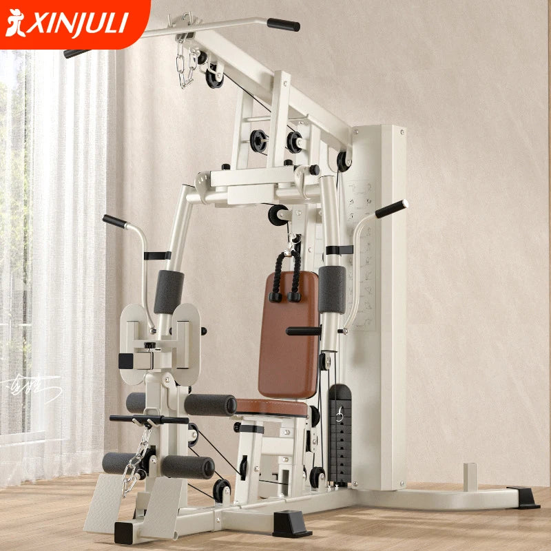All-In-One Home Gym Equipment Full Training Workout Station with Weight Stack Pulley System Multi-Function Exercise Gear