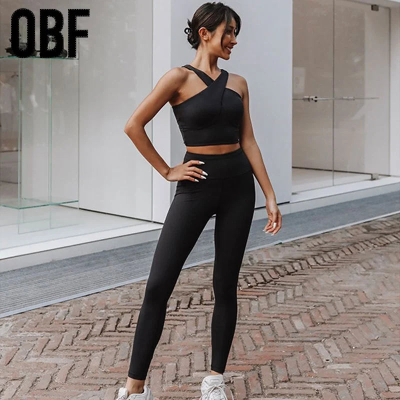 Wholesale Gym Set Woman Yoga Cross Back Crop Top Push up Halter Workout Sports Bra