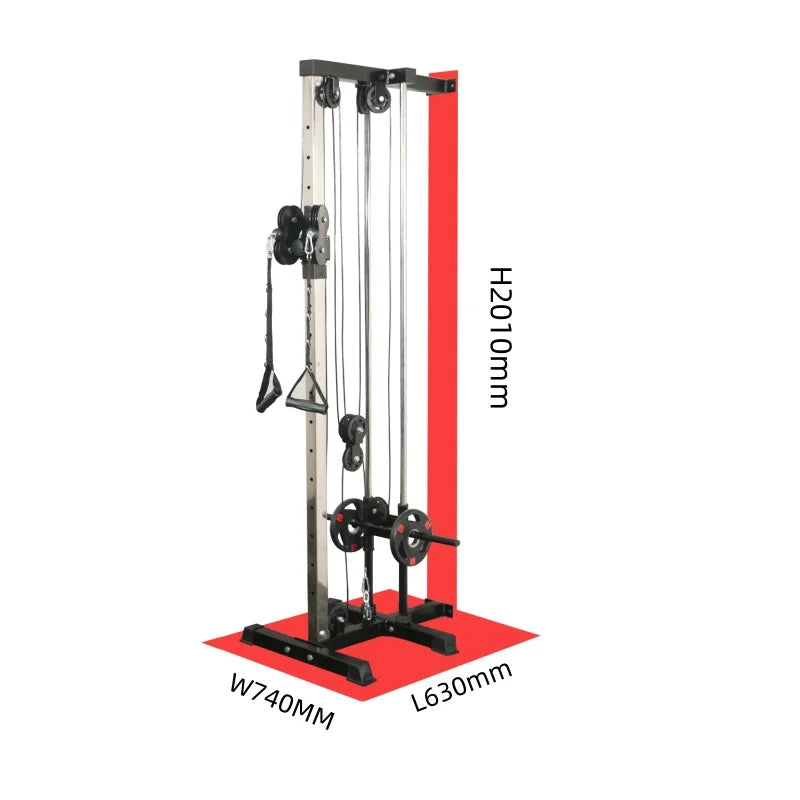 Multi-Function Home Gym Machine Wall-Mounted Cable Crossover Pulley for Lat Pull Down Row Essential Fitness Station
