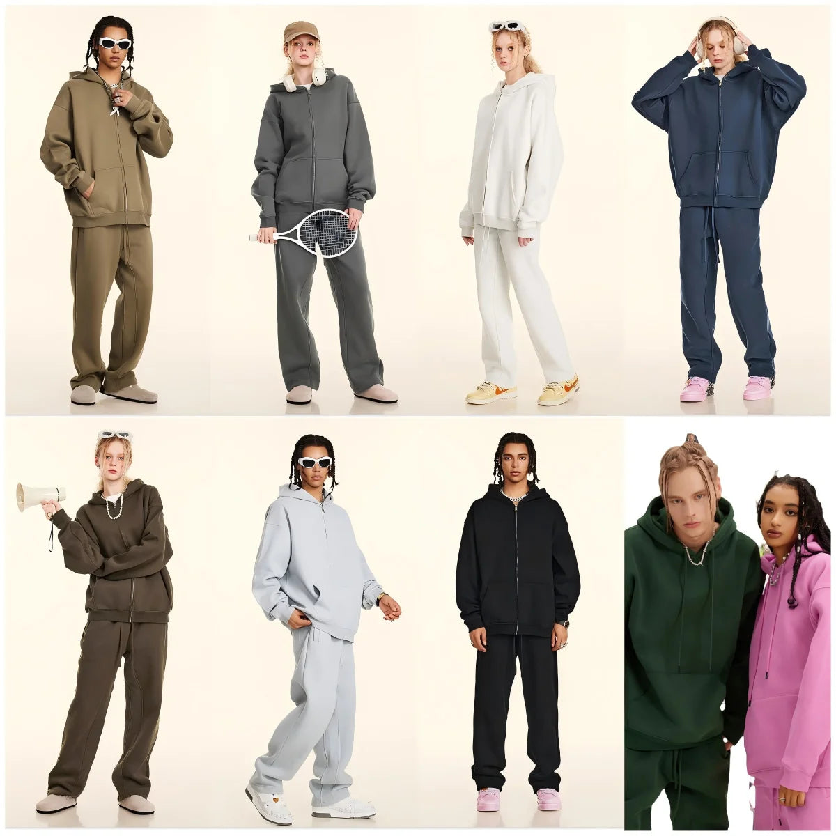 High Quality Blank Plus Size Men's Pants Solid Color Sports Suit Cotton Retro Casual Baggy Men's Jogging Pants Sweatpants