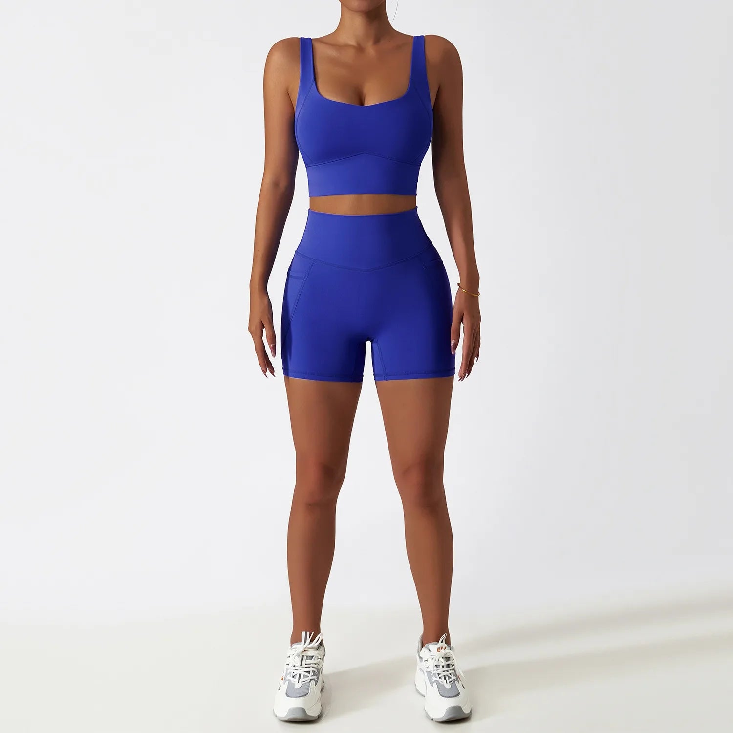 Custom logo Hot Sale 2 Piece Gym One Shoulder Sports Bra Shorts Leggings Yoga Pants Set Yoga Sets Fitness Women