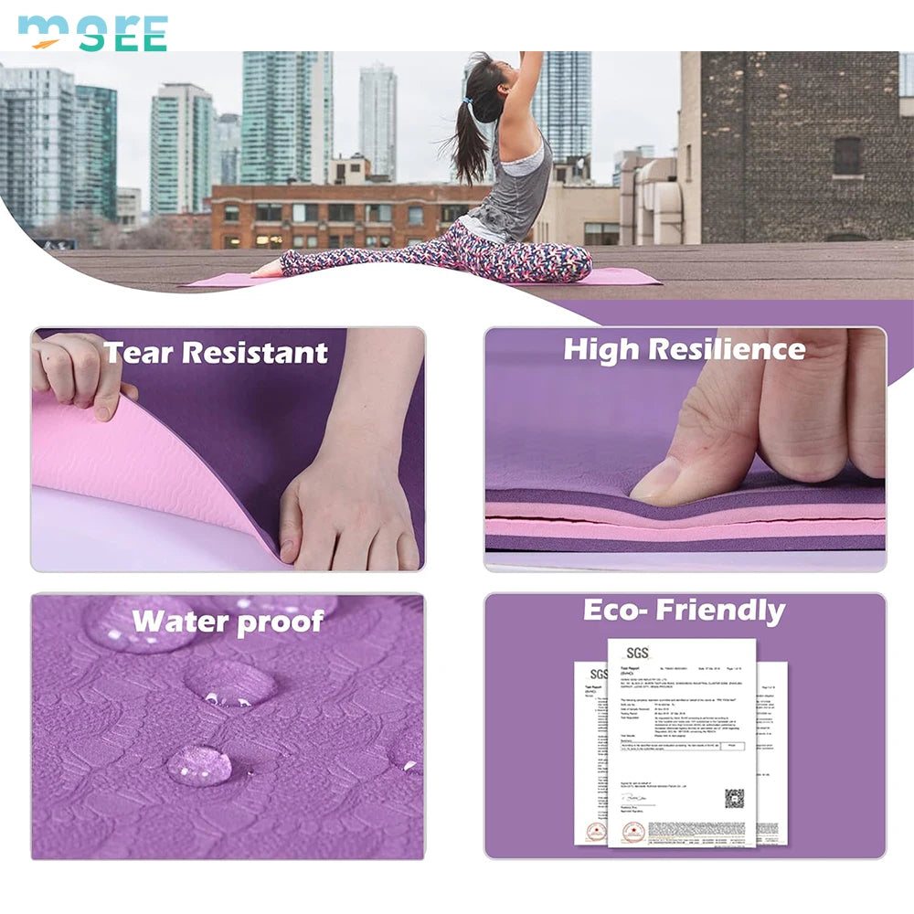SeeMore Brand Women and Men Home Workout Non slip Yoga Mats with Strap Thick Yoga Mats