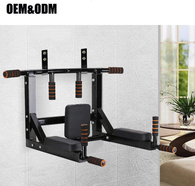 CR8622-1 Power Tower Gym Equipment Wall Mounted Dip Stands Bar Station 100pcs Home Indoor Workout 77*47*10.5cm Size Made Steel