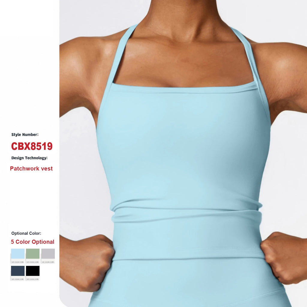 New Women Gym Exercise Athletic Yoga Tops Sleeveless Activewear Singlet Workout Tank Tops Beauty Back Sports Shirts Running Vest