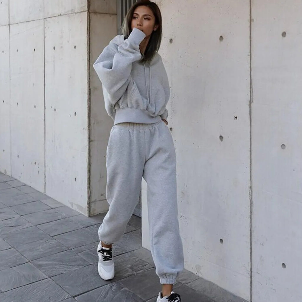 Casual Sports Gym Wear Hoodie Sweatshirt Sweat Pant Two Pieces Jogging Suits Sets Custom Women Tracksuit Sweatsuit Set