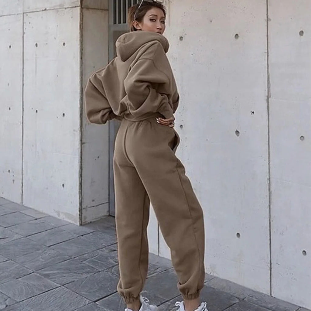 Casual Sports Gym Wear Hoodie Sweatshirt Sweat Pant Two Pieces Jogging Suits Sets Custom Women Tracksuit Sweatsuit Set